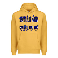 Mustard valentine's day school pencils navy blue Premium Hoodie - MaliasSmallBusiness