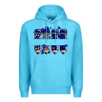 Ocean Blue valentine's day school pencils navy blue Premium Hoodie - MaliasSmallBusiness