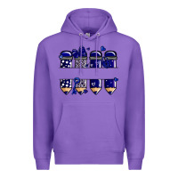 Purple valentine's day school pencils navy blue Premium Hoodie - MaliasSmallBusiness