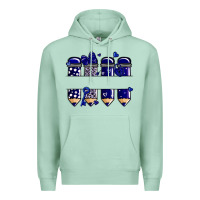 Seafoam valentine's day school pencils navy blue Premium Hoodie - MaliasSmallBusiness