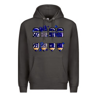Smoke valentine's day school pencils navy blue Premium Hoodie - MaliasSmallBusiness