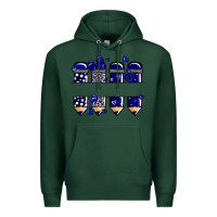 Sports Green valentine's day school pencils navy blue Premium Hoodie - MaliasSmallBusiness