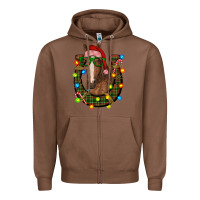 Chestnut christmas horseshoe with horse Zipper Hoodie - RanaPortraitStore
