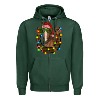 Sports Green christmas horseshoe with horse Zipper Hoodie - RanaPortraitStore