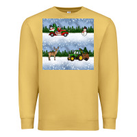 Antique Gold christmas snow truck seamless pattern Premium Sweatshirt - BundleAndBundleShop