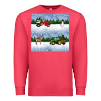 Cardinal christmas snow truck seamless pattern Premium Sweatshirt - BundleAndBundleShop