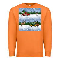 Carrot christmas snow truck seamless pattern Premium Sweatshirt - BundleAndBundleShop