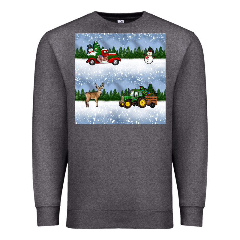 Christmas Snow Truck Seamless Pattern Premium Sweatshirt by BundleAndBundleShop | Teevron