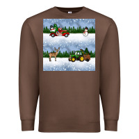 Chestnut christmas snow truck seamless pattern Premium Sweatshirt - BundleAndBundleShop