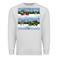 Dove Grey christmas snow truck seamless pattern Premium Sweatshirt - BundleAndBundleShop