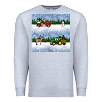 Heather Grey christmas snow truck seamless pattern Premium Sweatshirt - BundleAndBundleShop