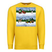 Lemon christmas snow truck seamless pattern Premium Sweatshirt - BundleAndBundleShop