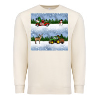 Sandshell christmas snow truck seamless pattern Premium Sweatshirt - BundleAndBundleShop