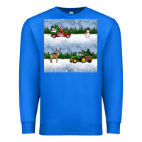 True Royal christmas snow truck seamless pattern Premium Sweatshirt - BundleAndBundleShop