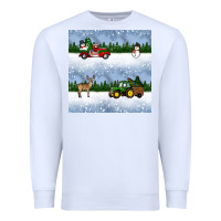 White christmas snow truck seamless pattern Premium Sweatshirt - BundleAndBundleShop
