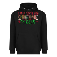 Black Snowflakes and Christmas cakes Heavyweight Hoodie - JahusDesignShop