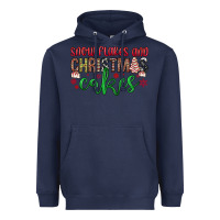 Navy Snowflakes and Christmas cakes Heavyweight Hoodie - JahusDesignShop
