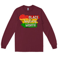 Burgundy black history month Long Sleeve Tee - texasbilliewilder