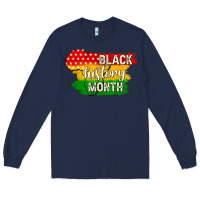 Navy black history month Long Sleeve Tee - texasbilliewilder