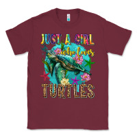 Burgundy just a girl who loves turtles Classic Tee - texasbilliewilder