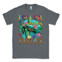 Charcoal Heather just a girl who loves turtles Classic Tee - texasbilliewilder