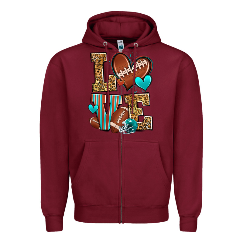 Love American Football Zipper Hoodie by Zillion Design Studio | Teevron