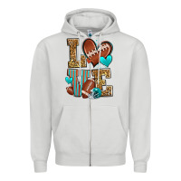 Dove Grey love american football Zipper Hoodie - Zillion Design Studio