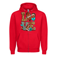 Red love american football Zipper Hoodie - Zillion Design Studio