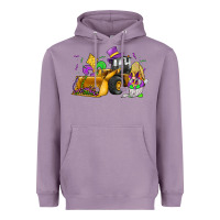 Lavender mardi gras gnome bulldozer Heavyweight Hoodie - JahusDesignShop