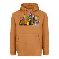 Mardi Gras Gnome Bulldozer Heavyweight Hoodie | Teevron