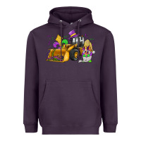 Plum mardi gras gnome bulldozer Heavyweight Hoodie - JahusDesignShop