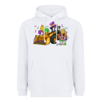 White mardi gras gnome bulldozer Heavyweight Hoodie - JahusDesignShop