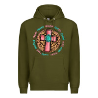 Army Green love myself cross Premium Hoodie - MaliasSmallBusiness