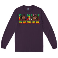 Plum black is beautiful juneteenth Long Sleeve Tee - texasbilliewilder