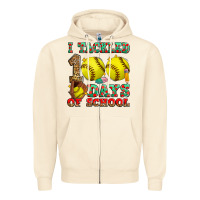 Sandshell i tackled 100 days of school softball Zipper Hoodie - Zillion Design Studio