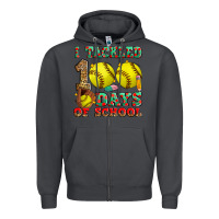 Smoke i tackled 100 days of school softball Zipper Hoodie - Zillion Design Studio