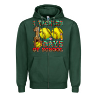 Sports Green i tackled 100 days of school softball Zipper Hoodie - Zillion Design Studio