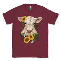 Burgundy charolais calf with sunflowers Classic Tee - RanaPortraitStore