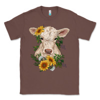 Chestnut charolais calf with sunflowers Classic Tee - RanaPortraitStore