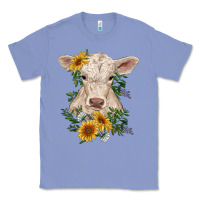 Colony Blue charolais calf with sunflowers Classic Tee - RanaPortraitStore