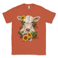 Copper charolais calf with sunflowers Classic Tee - RanaPortraitStore