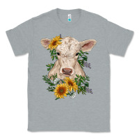 Heather Grey charolais calf with sunflowers Classic Tee - RanaPortraitStore