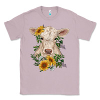 Lilac charolais calf with sunflowers Classic Tee - RanaPortraitStore