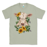 Matcha charolais calf with sunflowers Classic Tee - RanaPortraitStore