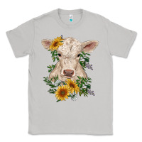 Moon Dust charolais calf with sunflowers Classic Tee - RanaPortraitStore