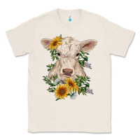 Natural charolais calf with sunflowers Classic Tee - RanaPortraitStore
