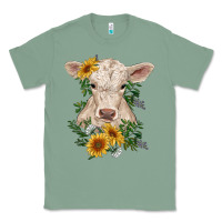 Sage charolais calf with sunflowers Classic Tee - RanaPortraitStore
