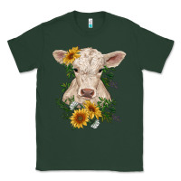 Sports Green charolais calf with sunflowers Classic Tee - RanaPortraitStore