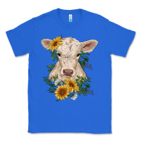 True Royal charolais calf with sunflowers Classic Tee - RanaPortraitStore