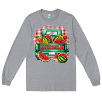 Heather Grey watermelon truck Long Sleeve Tee - Zillion Design Studio